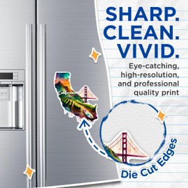 (2 Pack) California State Shape Magnets - CA State Magnet - Choose from 50 States - 5" On Longest Side - Premium Magnet - for Cars, Refrigerators, Toolboxes - Made in USA - MAG1241