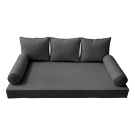 Prolinemax |Cover ONLY| Outdoor Style 3 Crib Piped Trim Daybed Mattress Bolster Pillow Fitted Sheet AD003