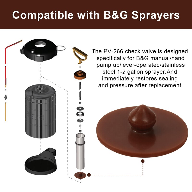 PV-266 Viton Check Valve Replacement for B&G 1and 2 Gallon