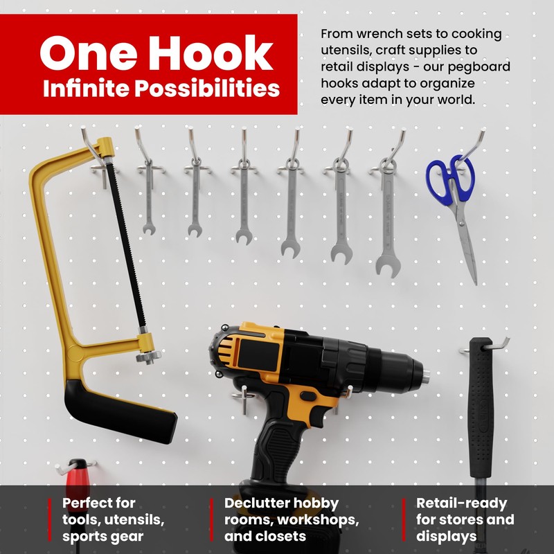 Online Best Service 100 Pack PEG Board Pegboard Shelving Hooks