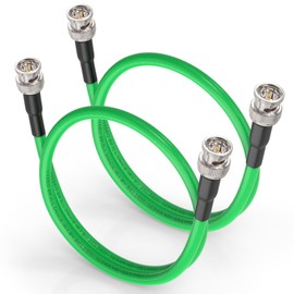 Superbat 3G/6G/12G SDI Cable 60cm,2Pcs BNC Belden 1694A(Green) Cable 75ohm BNC Male to Male SDI Video Cable for HD Camera CCTV Monitor SDI Video Equipment Supports HD-SDI/3G-SDI/6G-SDI/12G-SDI/4K/8K.