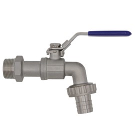 VARIOSAN Ball Outlet Valve 11329 1/2 Inch Stainless Steel Lockable with Hose Fitting
