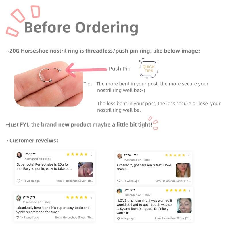 Oufer 18G/20G Horseshoe Internally Threaded & Threadless AAA+ Grade CZ