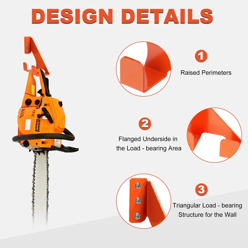 Mtanlo 2 Pack Heavy Duty Chainsaw Hanger Wall Mount -