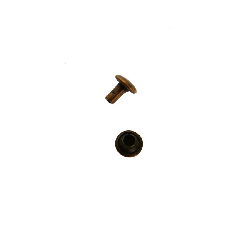 100pcs 6 * 6mm Bronze Double Cap Tubular Rivets Metal