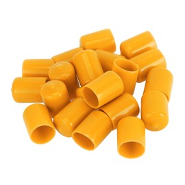 TUCKBOLD Wheel Lug Nut Bolt Cylindrical Shape Exterior Rims Tire Nut Screws Dust Cap Cover Nut Protection Yellow 20pcs 21mm PVC