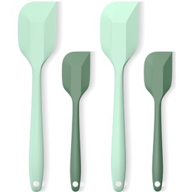 Silicone Spatula Set, Premium Spatulas Silicone Heat Resistant 2 Small & 2 Large Flexible Scraper for Nonstick Cookware, Rubber Spatula for Kitchen Mixing Baking Cooking Use, Soft Spatula - Set of 4