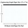 Yaridar Large Engineering Graph Paper - 22" x 17" Grid