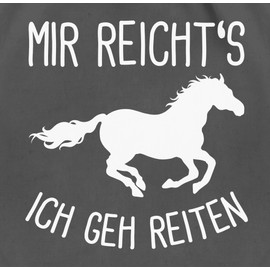 Shirtracer - Gym Bag Backpack - Horses - Bags - Mir reichts ich geh Riding, 01 Dark Grey