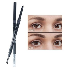 PHOERA Ultra Slim Eyebrow Liner Pencil With Brow Brush AQUAPURITY Fill & Sculpt Eyebrow Definer Natural Looking Brows Long Lasting (104 DARK BRUNETTE)