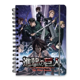 Grupo Erik Bullet Journal Dotted A5 Attack on Titan - Hard Cover Notizblock A5 Ringbuch Notizbuch A5 Dotted Tagebuch für Erwachsene und Kinder mit Ringbindung - Offizieller Attack on Titan Merch