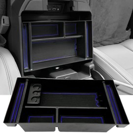 JOJOMARK Center Console Organizer Tray fits for 2019-2022 GMC Sierra/Chevy Silverado 1500 Accessories, 2020-2021 2022 2023 Silverado/Sierra 2500 HD/3500 HD (Half-size, Blue)