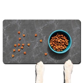 Dog Food & Water Mat, Pet Feeding Mat for Floor Non-Slip Waterproof, Super Absorbent Cat Bowl Mat, Easy to Clean Eco-Friendly Durable Pet Placemat