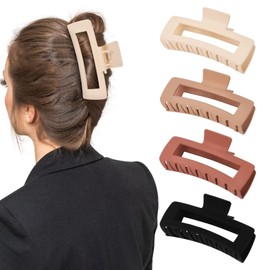 4 Pack 5 Inch Extra Large Claw Clips for Thick Hair, Matte Non-slip XL Big Claw Clips for Long Thick Curly Hair, Jumbo Claw Clip Hair Accessories for Women and Girls