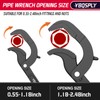 YBQSPLY Pipe Wrench Set, 10” and 15” Self Adjusting Wrench
