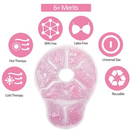 Breast Therapy Pads Breast Ice Pack, Hot Cold Breastfeeding Gel Pads, Boost Milk Let-Down with Gel Bead Pads