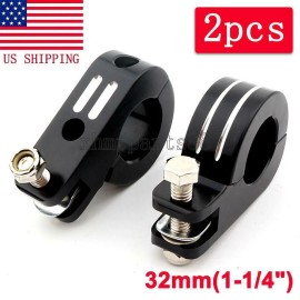Unbranded Motorcycle 1-1/4" Crash Bar Highway Foot Pegs Mount Clamps for Harley-Davidso