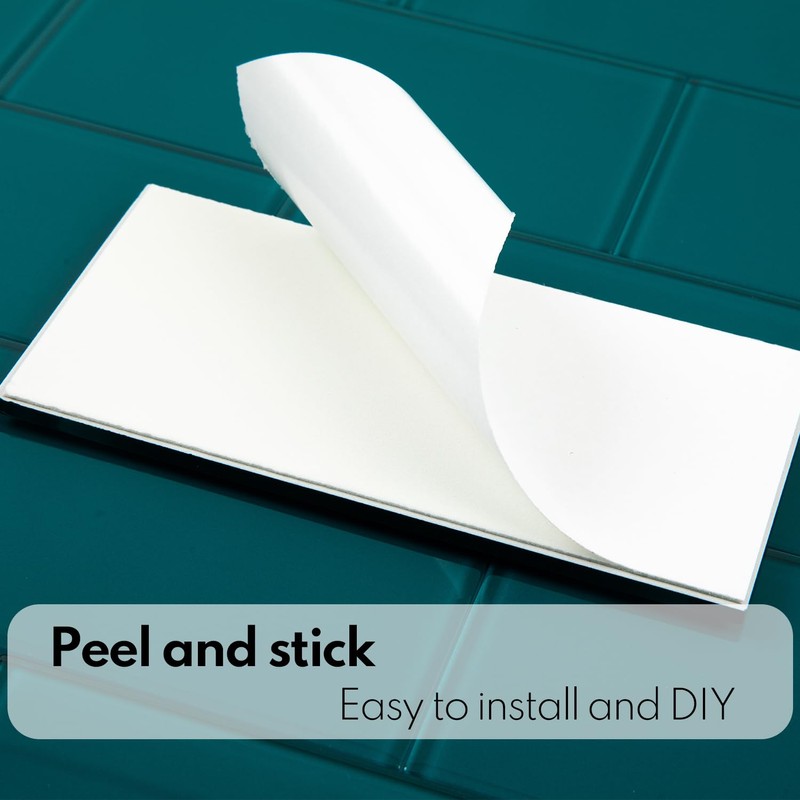 Lovdeco Peel and Stick Glass Subway Tile, 3 x 6