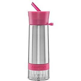 Aqua Zinger by Zing Anything, Stainless Steel Infuser Bottle, Double Wall Insulate Reusable Water Bottle, Citrus Infusion, Active Infusion, Food Grade 18/8 Stainless Steel, Hydration, 20 oz., Pink