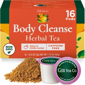Gya Tea Co Body Cleanse Herbal Tea Pod (16 Count)- Decaf Wellness Tea for Body Comfort & Relaxing