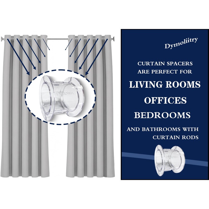 Dymoliitry Curtain Spacers(10 Spacers) - Finials for Drapes - Curtain