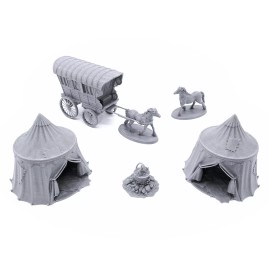 EnderToys Traveler's Camp I by Printable Scenery, 3D Printed Tabletop RPG Scenery 28mm - 28mm
