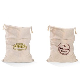 GUOH 2 x Linen Bread Bags Storage Bags for Organic Food, Can Be Stored Bread, Fruit, Grain, Nuts and Other Foods, Can Be Reusable