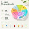7 Day Pill Box Organiser Round Compact Travel Pill Box,