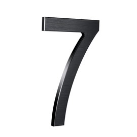 6 Inch Modern House Numbers- Premium Aluminum Floating Home Address Number with Exquisite Drawing Process, Black, Number 7