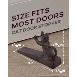 Gardmate Vintage Cast Iron Door Stop – Heavy-Duty Rust-Proof Door Holder for Home & Office, Handcrafted Antique Cute Vintage Rustic Door Stop(Stand Cat)
