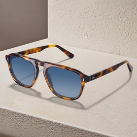 CARFIA Acetate Men's Polarized Sunglasses - Designer Tortoiseshell Frame, UV Protection, Stylish Design CA5355