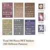 ZXMNBH 300 Pieces PET Stickers for Scrapbooking Kit Mini Flowers