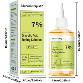 240ml Glycolic Acid 7% Exfoliating Toner for Hydrating & Smoothening, Multi-functional Gentle Serum for Face, Body & Underarms Skin Care