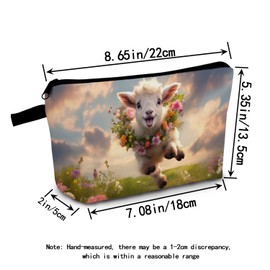 MoCaliduccious Sheep Star Printed Women Makeup Bag Travel Cosmetic Organizer Bag Small Zipper Toiletry Bag A Birthday Gift for Aries