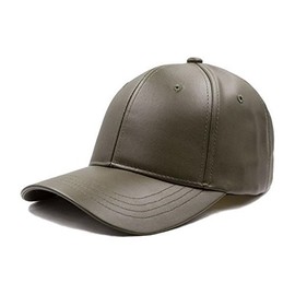 Nissi Faux Leather Dad Hat (Olive)