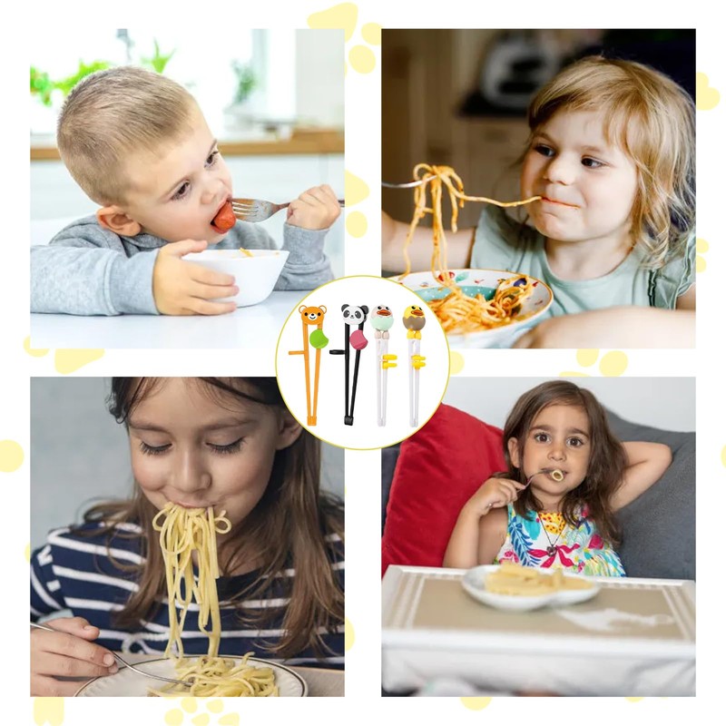 4 Pcs Kids Chopsticks, Chop Sticks, Chopsticks for Kids for