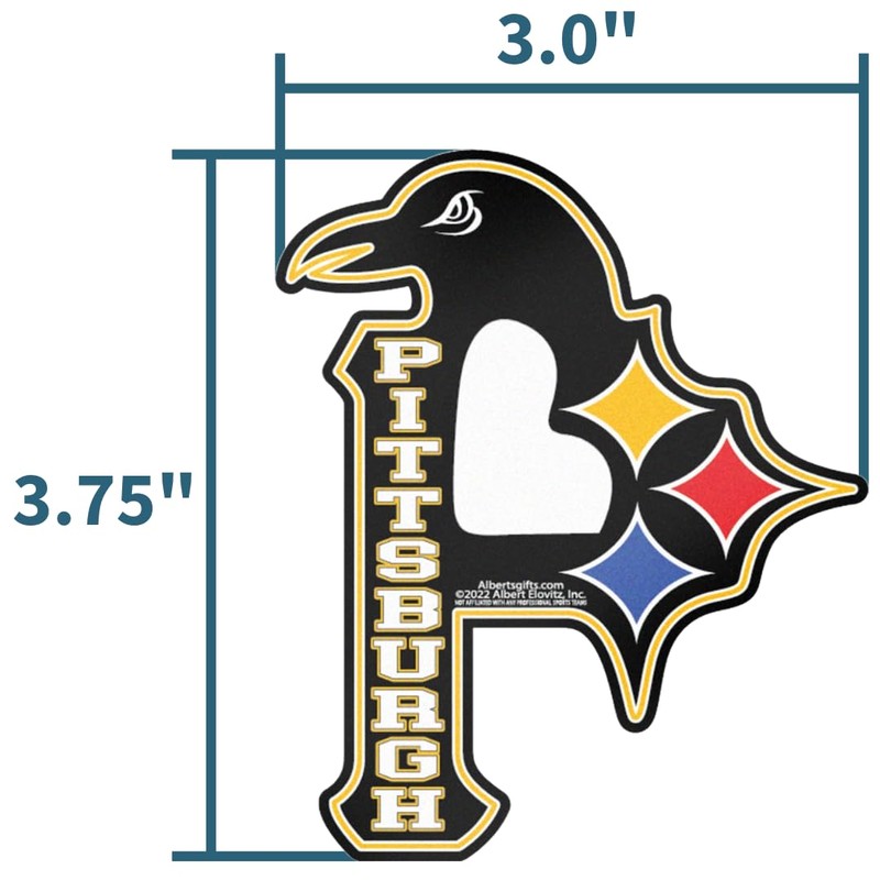 Pittsburgh 3 in 1 Magnet/Small / 3.75" Black, White, Red,