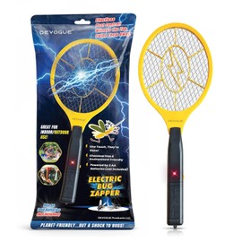 DEVOGUE® Electric Fly Swatter – Battery Operated Bug Zapper Racket, Mosquito & Insect Killer, Handheld Pest Control, Indoor & Outdoor Use