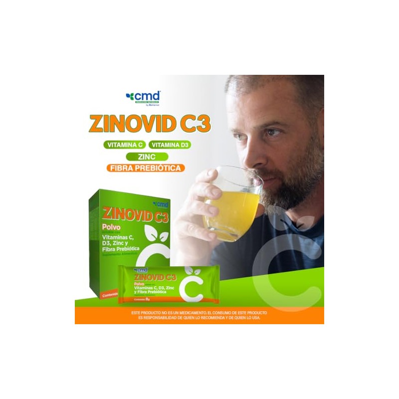 CMD - ZINOVID C3 - Polvo Soluble con Vitaminas C,