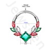 Jeween Red Septum Ring CZ Cartilage Earring 16G Daith Hoops