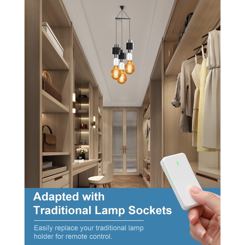 HAPYTHDA Remote Control Light Socket for 500W E26/E27 Bulb Base