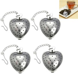 BOBOZHONG 4 Pack Tea Infuser Ball Stainless Steel Mesh Tea Strainer with Chain Hook,for Loose Leaf Tea Mugs Teapots Spice Wine Cider Herbal Tea Travel Gift Eco Friendly