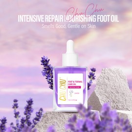 Foot Repair Oil for Dry Cracked Toenails: Lavender Scent with Keratin Vitamin Strengthener Growth Moisturizing Treatment - Natural Heel Nail Care Feet Serum for Women Men Home Gift Hiking Travel