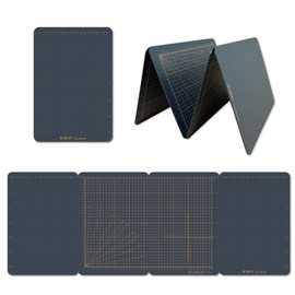 iMAT Flip Cutting Mat, M Type, Double Sided, TPE Folding Cutting Mat (Navy)