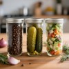 CycleMore 24oz 12 Pack Mason Glass Jars with Silver Separable