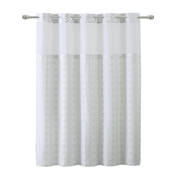 Hookless Tribal Shower Curtain with Peva Liner, 71 X 74,