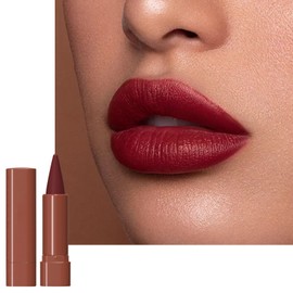Retro Red Matte Lip Stick, Long Lasting Lipstick for Women, Hot Color Smooth Full-Coverage Moisturizing Waterproof Lip Pen, Deep Red Tinted Lip Balm Gift for Women