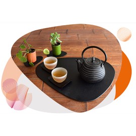 Frieling Ja by Tebie Cast Iron Teapot with Stainless Steel Infuser - Green/Silver, 27 Ounce - Teapot with Infuser - Tea Kettle with Stainless Steel Tea Infuser - Tea Kettle Stovetop - Japanese Tea set