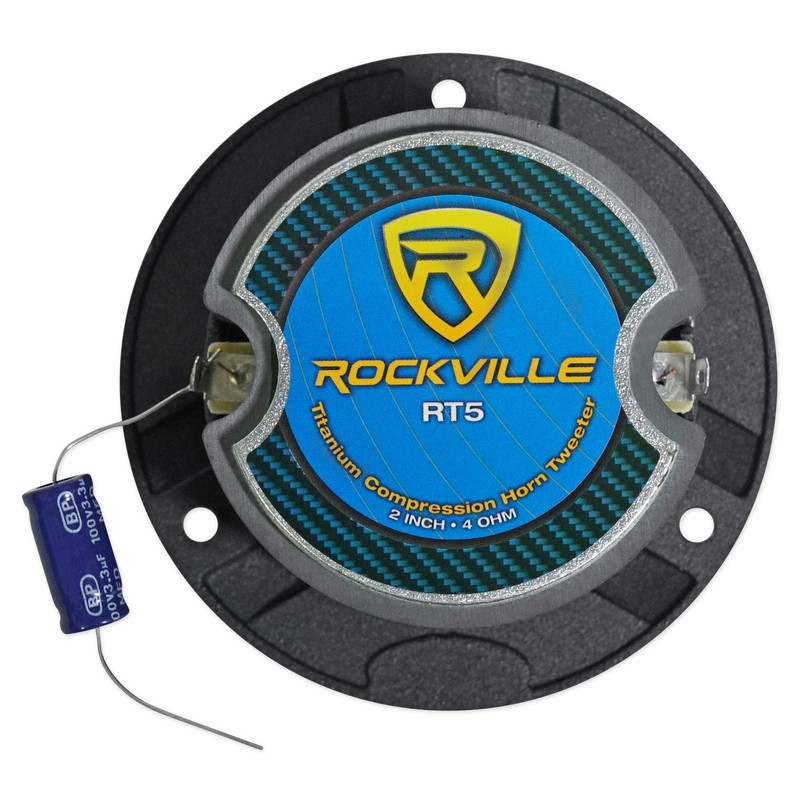 Pair Rockville RT5 2.8" Aluminum Car/Pro Tweeters w Titanium Diaphragm+Kapton