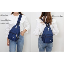 Momoty Small Backpack Waterproof Lightweight Daypack Crossbody Sling Bag Casual Travel Bag (Blue)